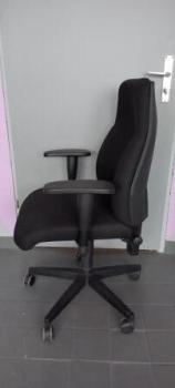 Preview: Bürodrehstuhl Office Comfort, Armlehnen 3-dimensional verstellbar, Rückenlehne/Sitz gepolstert schwarz, Fußkreuz Kunststoff schwarz